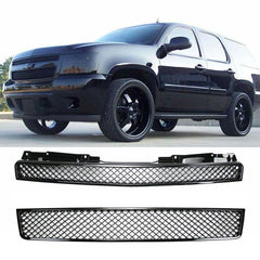 SUPAPRO Glossy Black Front Grille Set For 07-14 Chevy Tahoe Suburban Avalanche