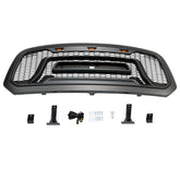 SUPAPRO Rebel Style Front Bumper Grille Grill w/Brackets for Dodge Ram 1500 2013-2018