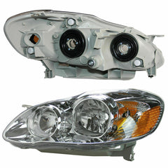 SUPAPRO Headlights Assembly lamps Housing for 2003-2008 Toyota Corolla