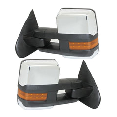 SUPAPRO Chrome Tow Mirrors Power Heat Turn Signal for 14-18 Silverado 1500 2500