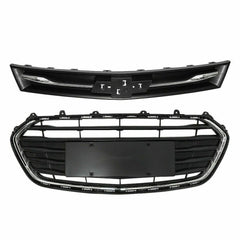 SUPAPRO Front Upper Lower Grille Grill Black & Chrome for 17-20 Chevrolet Trax