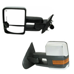 SUPAPRO Chrome Tow Mirrors Power Heat Turn Signal for 99-02 Silverado 1500 2500