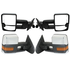 SUPAPRO Chrome Tow Mirrors Power Heat Turn Signal for 14-18 Silverado 1500 2500