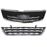 SUPAPRO Black Chrome Front Upper & Lower Grille Grill for 13-17 Chevy Traverse