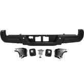 SUPAPRO Black Rear Step Bumper w/Parking Aid Sensor Holes for 2016-2020 Toyota Tacoma