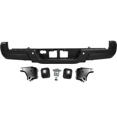 SUPAPRO Black Rear Step Bumper w/Parking Aid Sensor Holes for 2016-2020 Toyota Tacoma