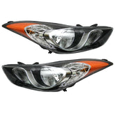 SUPAPRO Halogen Headlights Assembly Headlamps for 11-13 Hyundai Elantra