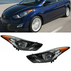 SUPAPRO Halogen Headlights Assembly Headlamps for 11-13 Hyundai Elantra
