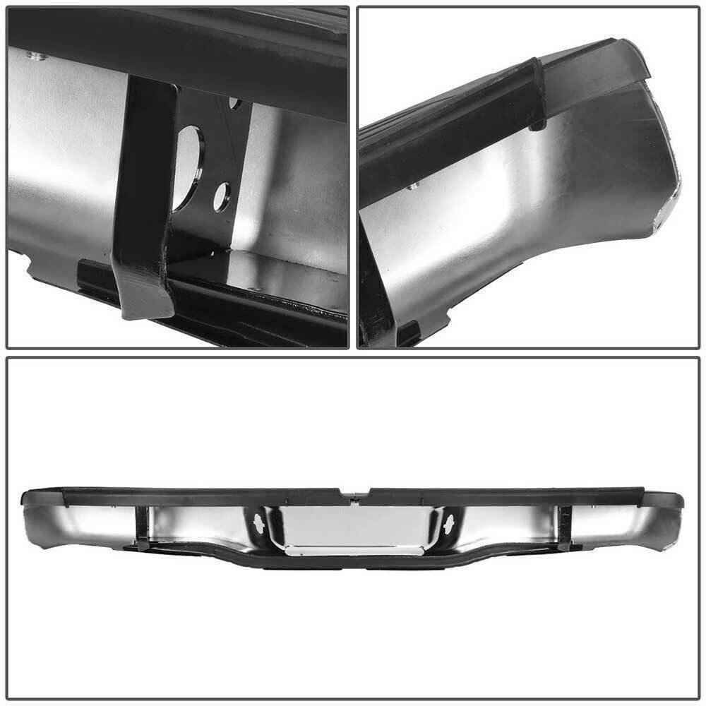 SUPAPRO Chrome Steel Rear Step Bumper Assembly for 1995-2004 Toyota Tacoma